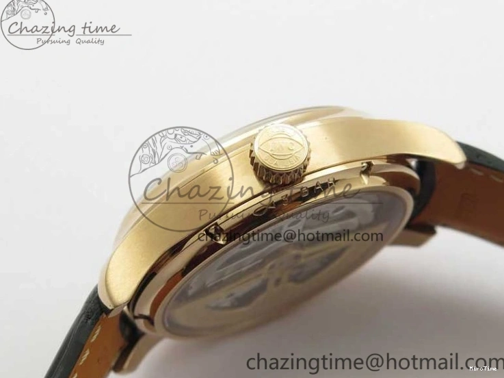 MIROTIME 0307 Elegant Portugieser Perpetual Calendar IW503302 RG V9F 1:1 Best Edition Gray Dial on Black Leather Strap A 7096